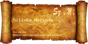 Szlivka Melinda névjegykártya